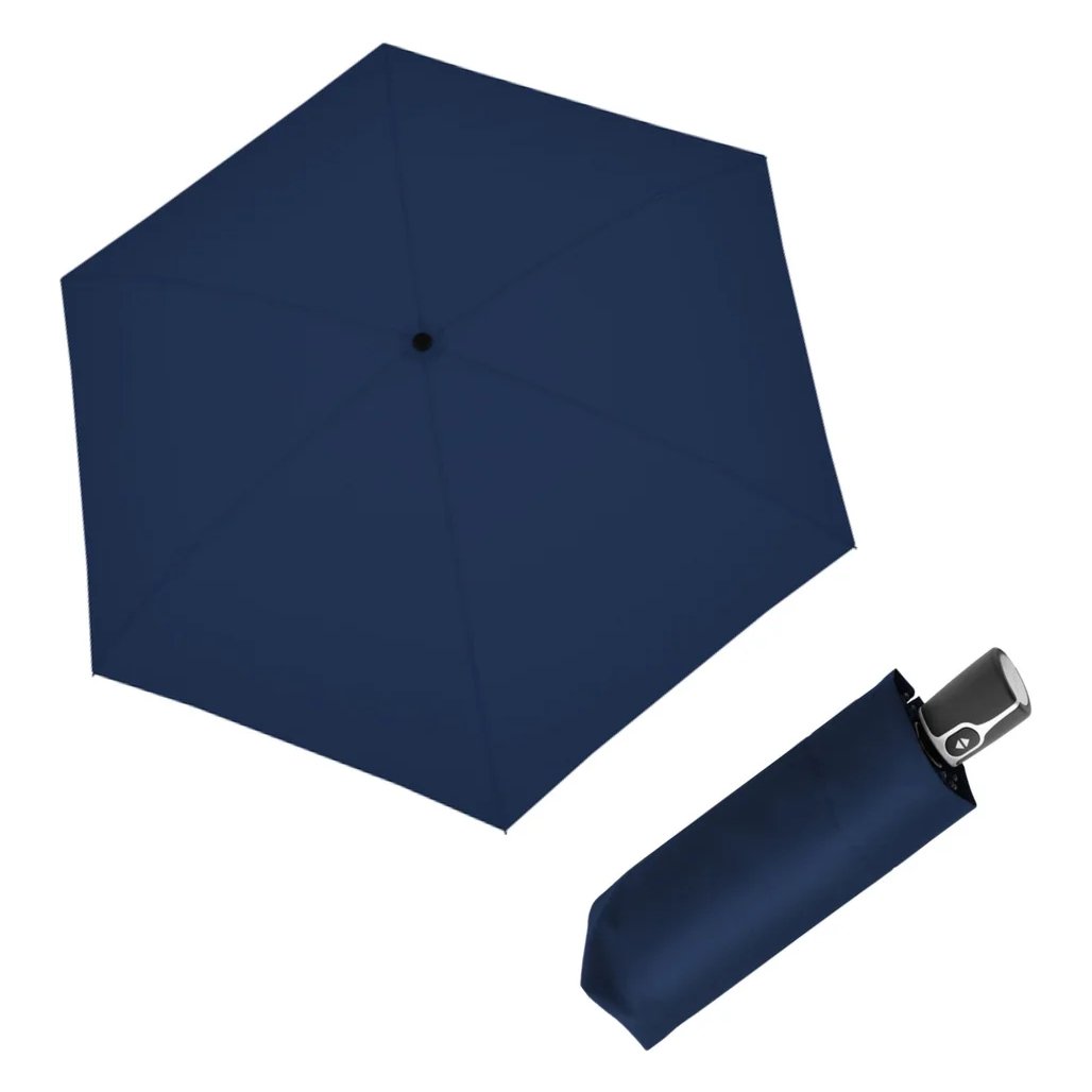 Doppler Fiber Micro Flat Uni – plochý plne automatický dáždnik do kabelky, 23 cm