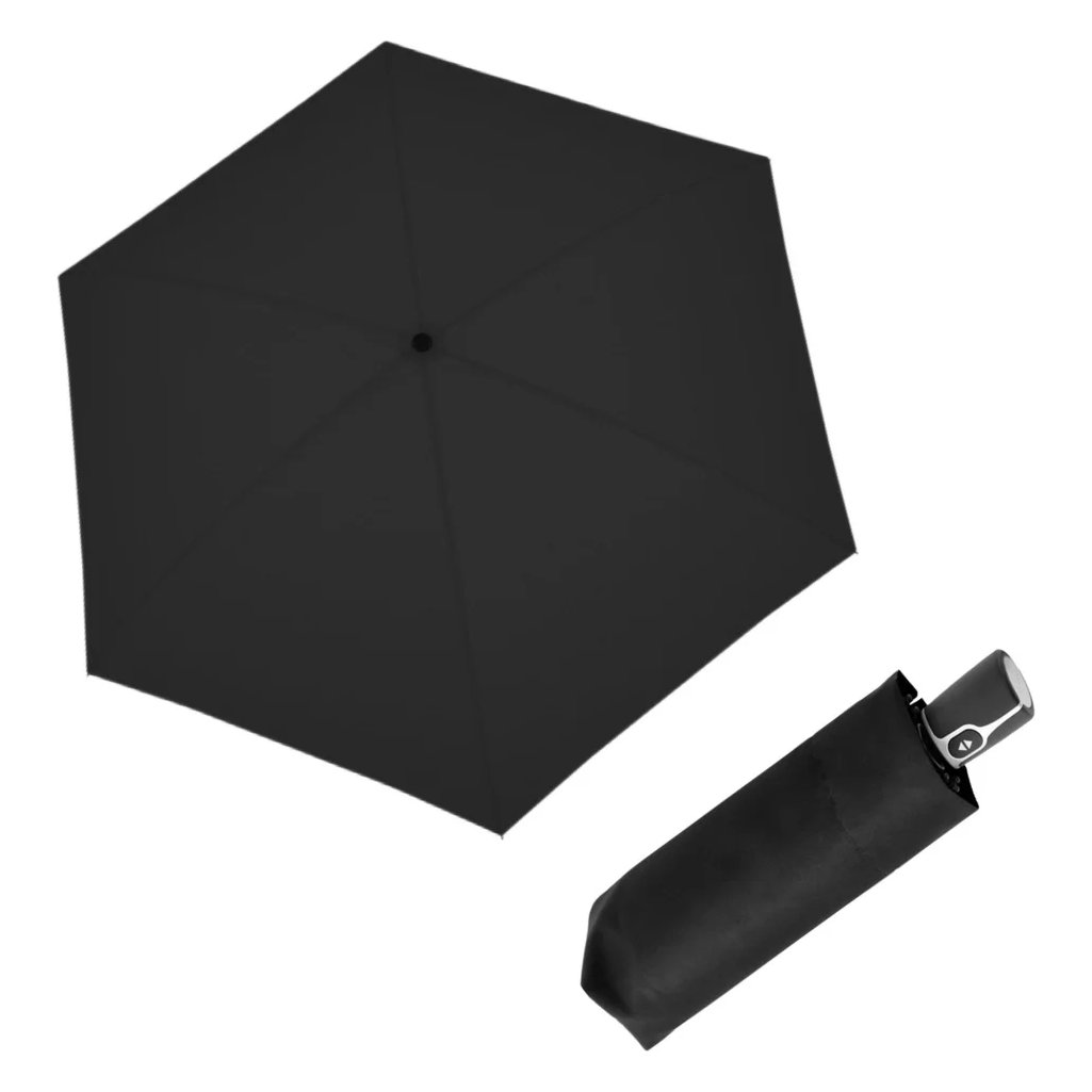 Doppler Fiber Micro Flat Uni – plochý plne automatický dáždnik do kabelky, 23 cm