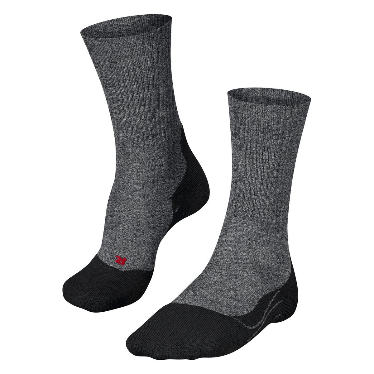 Falke TK2 Wool – pánske trekingové ponožky z merino vlny Black, stredná vypchávka